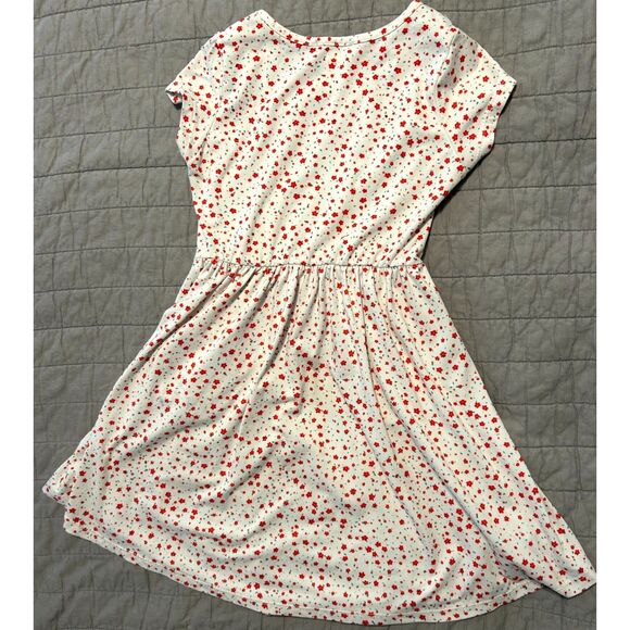 Emma & Elsa White Dress with Orange/Red Floral Print Girl's Size 7 - Picture 2 of 3